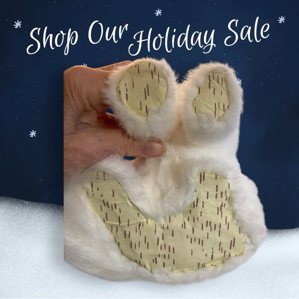 White Plush Dog with Holiday‎ Hat